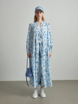 LALA BERLIN DINELLA DRESS FLORAL BLUE