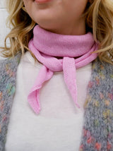 BLACK COLOUR TRIANGLE KNITTED SCARF L PINK